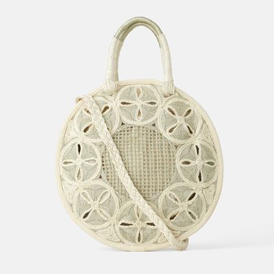 Natural Round Tote Bag from Zara