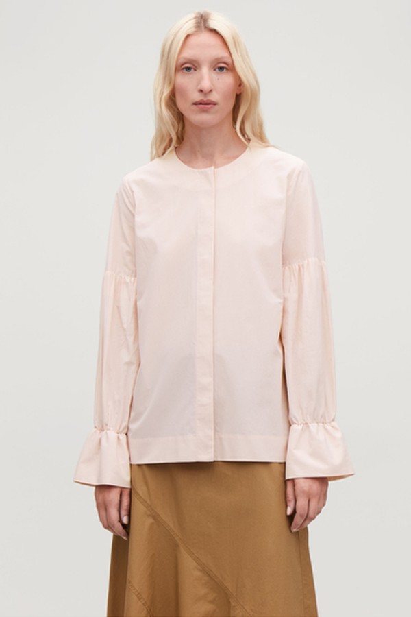 Gathered-Sleeve Blouse
