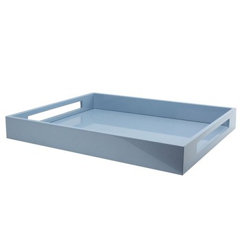 Pale Denim Blue Medium Lacquered Serving Tray