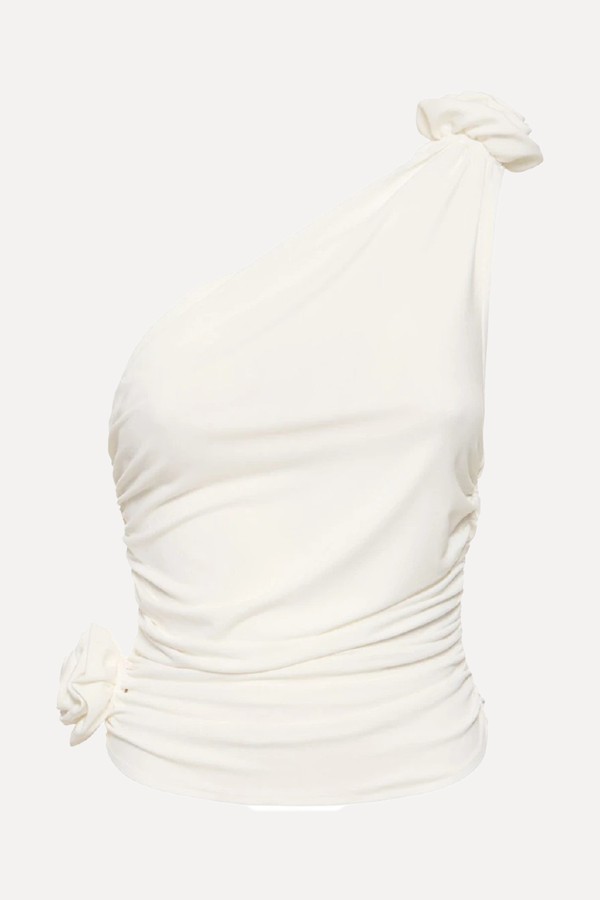 Aura Jersey One Shoulder Flower Top  from Magda Butrym 