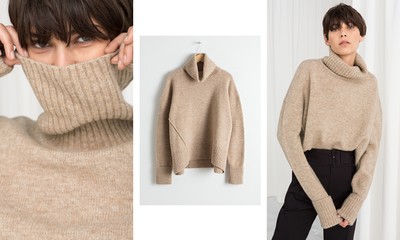 Wool Blend Turtleneck Sweater