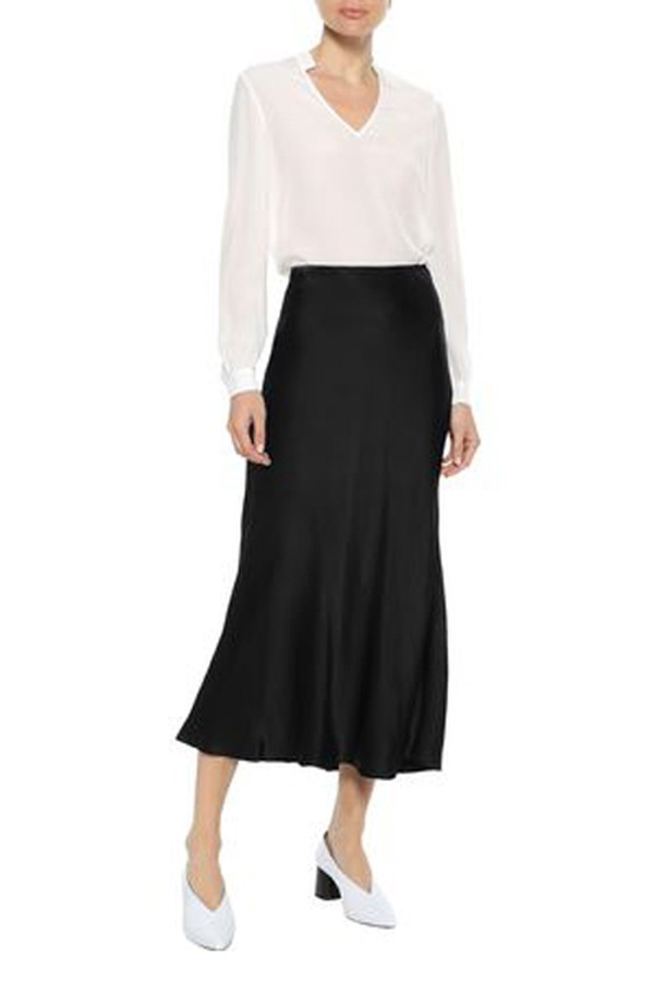 Brooklyn Satin Midi Skirt