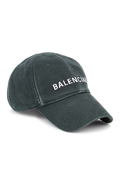 Grey Logo-Embroidered Cotton Cap from Balenciaga 