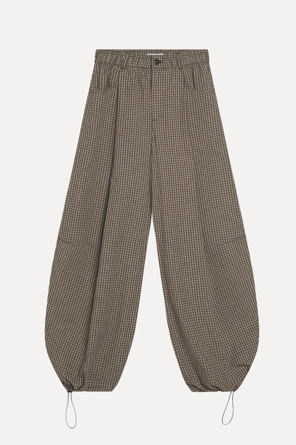 Checked Parachute Trousers from Bershka