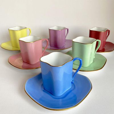 Vintage Richard Ginori Harlequin Espresso Cups