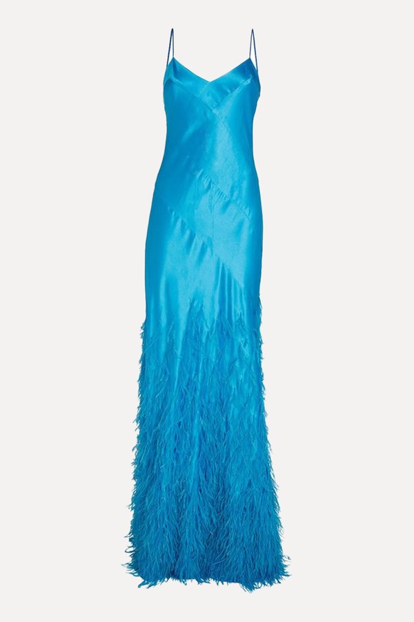 Feather-Trim Hansal Maxi Dress from Cult Gaia