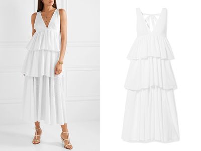 Leela Tiered Fil Coupé Cotton Maxi Dress from Rhode