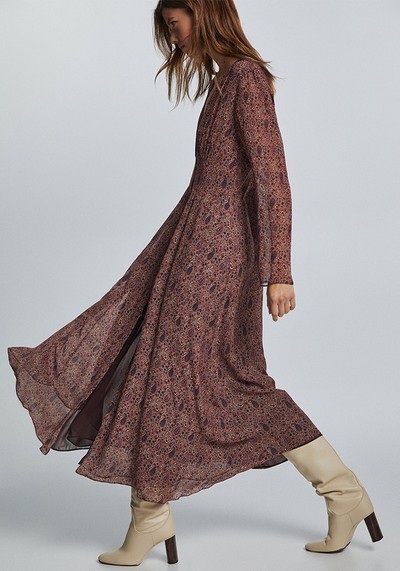 Long Paisley Print Dress from Masssimo Dutti