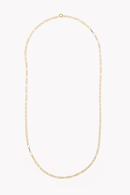 Gold-Plated Lifeline Long Plain Chain Necklace from Anna + Nina