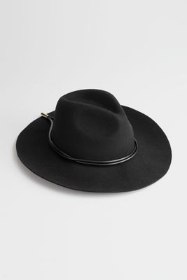 Leather Ribbon Wool Fedora from & Other Stories