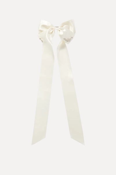 Embellished Satin Bow Hair Clip from Simone Rocha