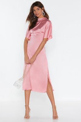 Love is in the Air Satin Midi Dress from Nasty Gal