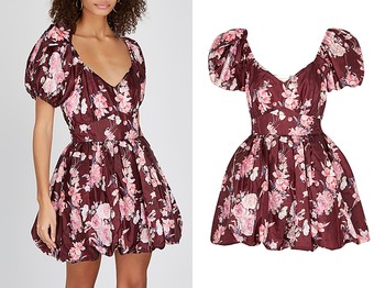 Hansel Floral-Print Taffeta Mini Dress from LoveShackFancy