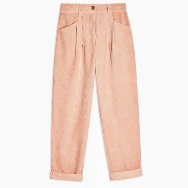Pink Casual Corduroy Tapered Trousers from Topshop