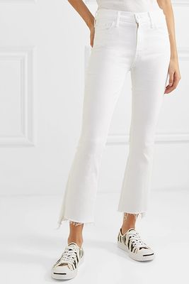 The Insider Crop Distressed High-rise Flared Jeans