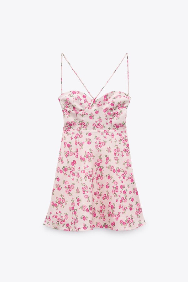 Floral Linen Blend Dress from Zara