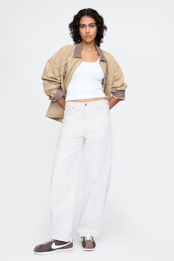 High Waisted Barrel Carpenter Jeans from GAP