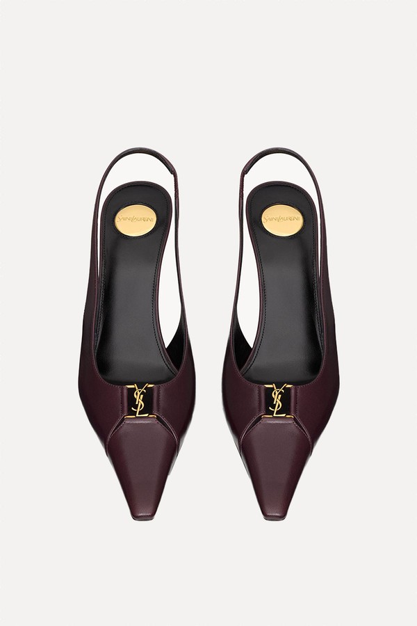 Babylone Breteuil Leather Slingback Pumps from Saint Laurent 