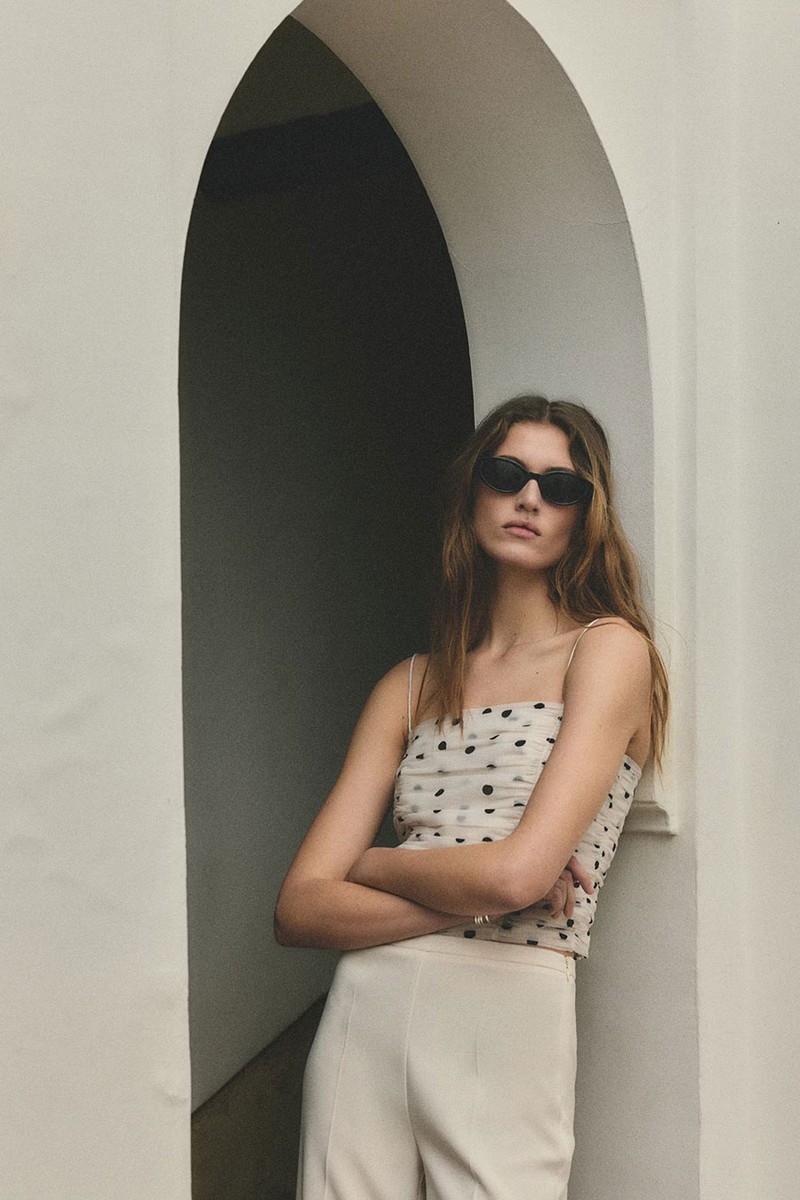 Polka Dot Ruched Top from Mango