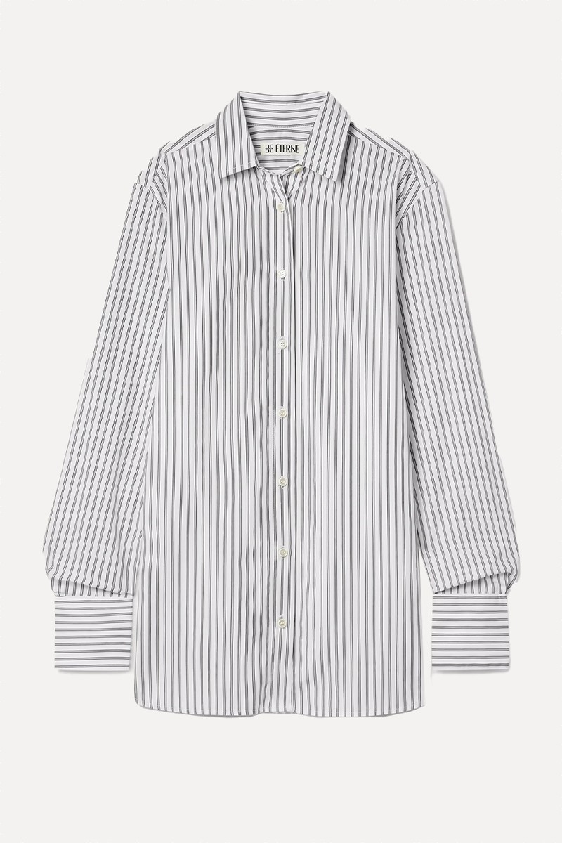 Striped Cotton-Poplin Shirt from Éterne