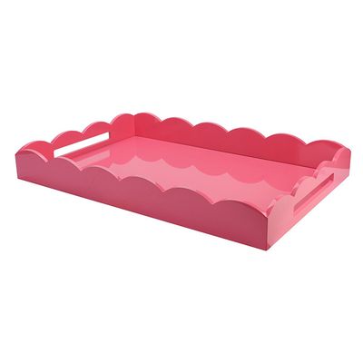 Large Lacquered Scallop Ottoman Tray from Addison Ross