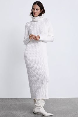 Long Cable-Knit Dress from Zara