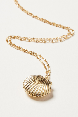 Clam Shell Locket Pendant Necklace from Oliver Bonas