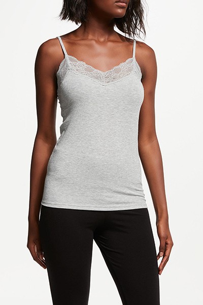 Heat Generating Ribbed Lace Trim Thermal Vest from John Lewis & Partners