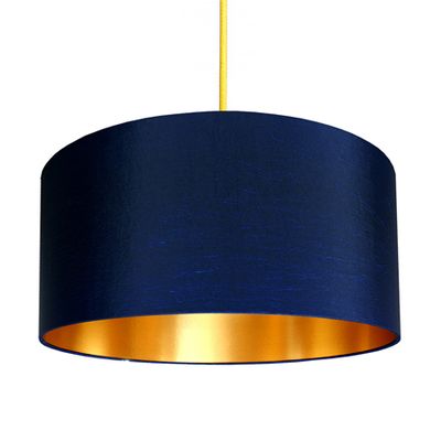 Midnight Blue Lampshade With Gold Lining from Love Frankie