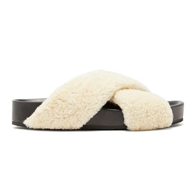 Shearling & Leather Slides from Jil Sander