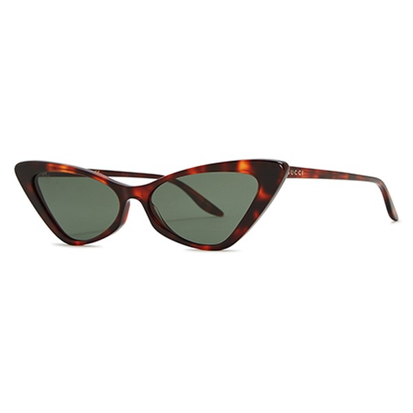 Tortoiseshell-Effect Cat-Eye Acetate Sunglasses from Gucci