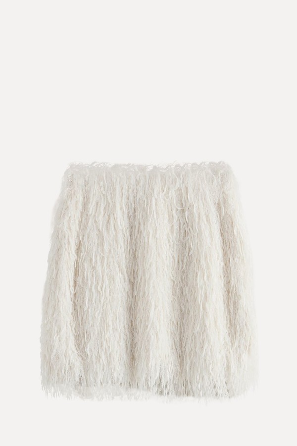 Faux Feather Mini Skirt