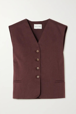 Iba Cotton And Linen-Blend Twill Vest from Loulou Studio