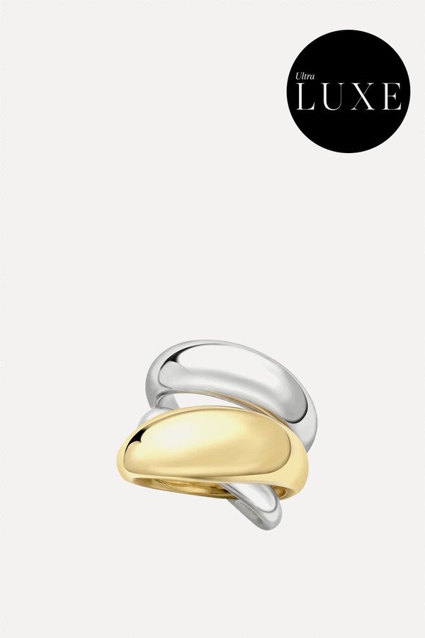 Rush Hour White & Yellow Gold Triple Take Ring from Jessica McCormack