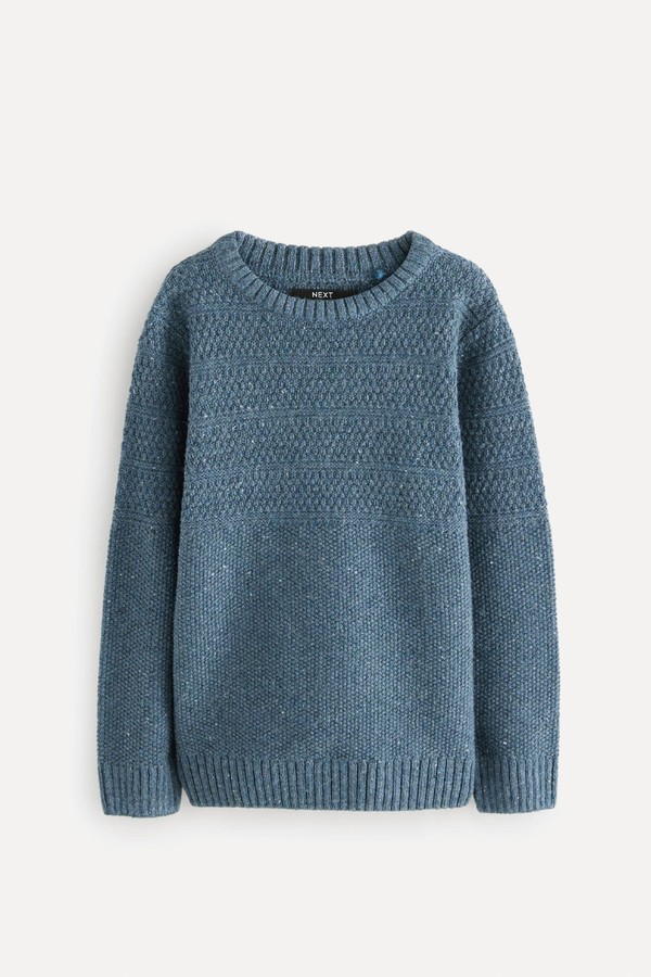 Textured Crew Neck Jumper