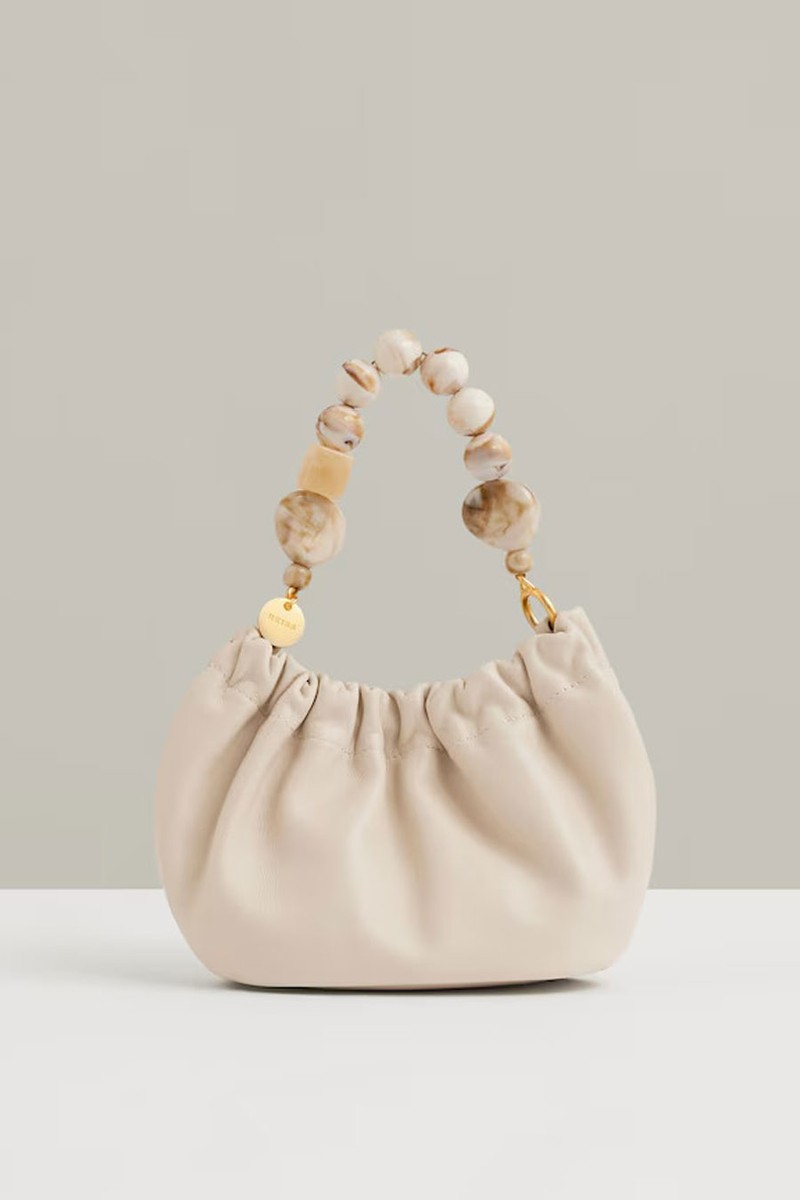 Erin Leather Bead-Handle Pouch Bag from Reiss