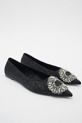 Ballet Flats With Embellished Detail from Zara