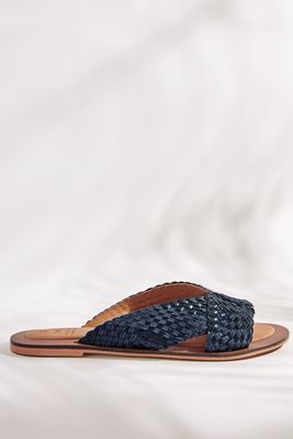 Woven Leather Flat Twisted Mule Sandals from Next