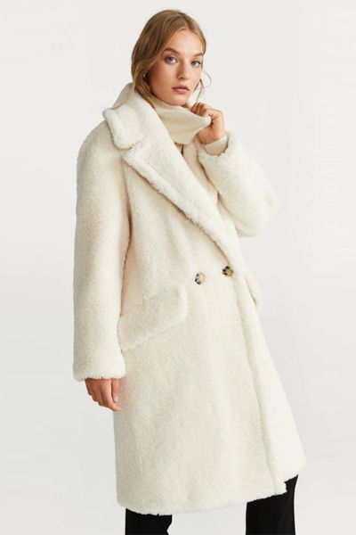 Faux Shearling Coat from Mango