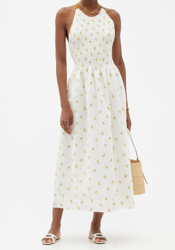 Soleil Embroidered Cotton-Blend Sun Dress