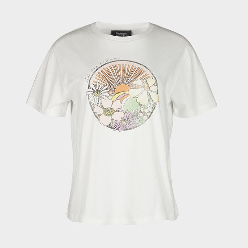 No Rain, No Flowers White T-Shirt from Oliver Bonas