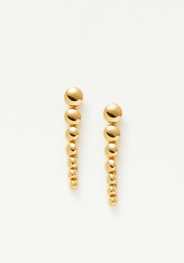 Articulated Beaded Drop Stud Earrings