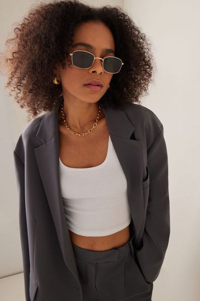 The Lima Square-Frame Metal Sunglasses, $90 | Banbé 