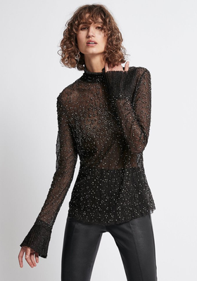 Rebellion Embellished Frill Blouse from Aje