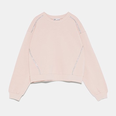 Sweatshirt With Sparkly Seams Details from Zara