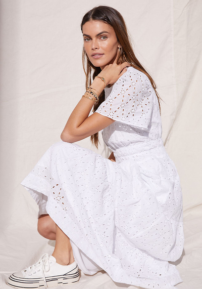 Somerset Tiered Eyelet Maxi Dress