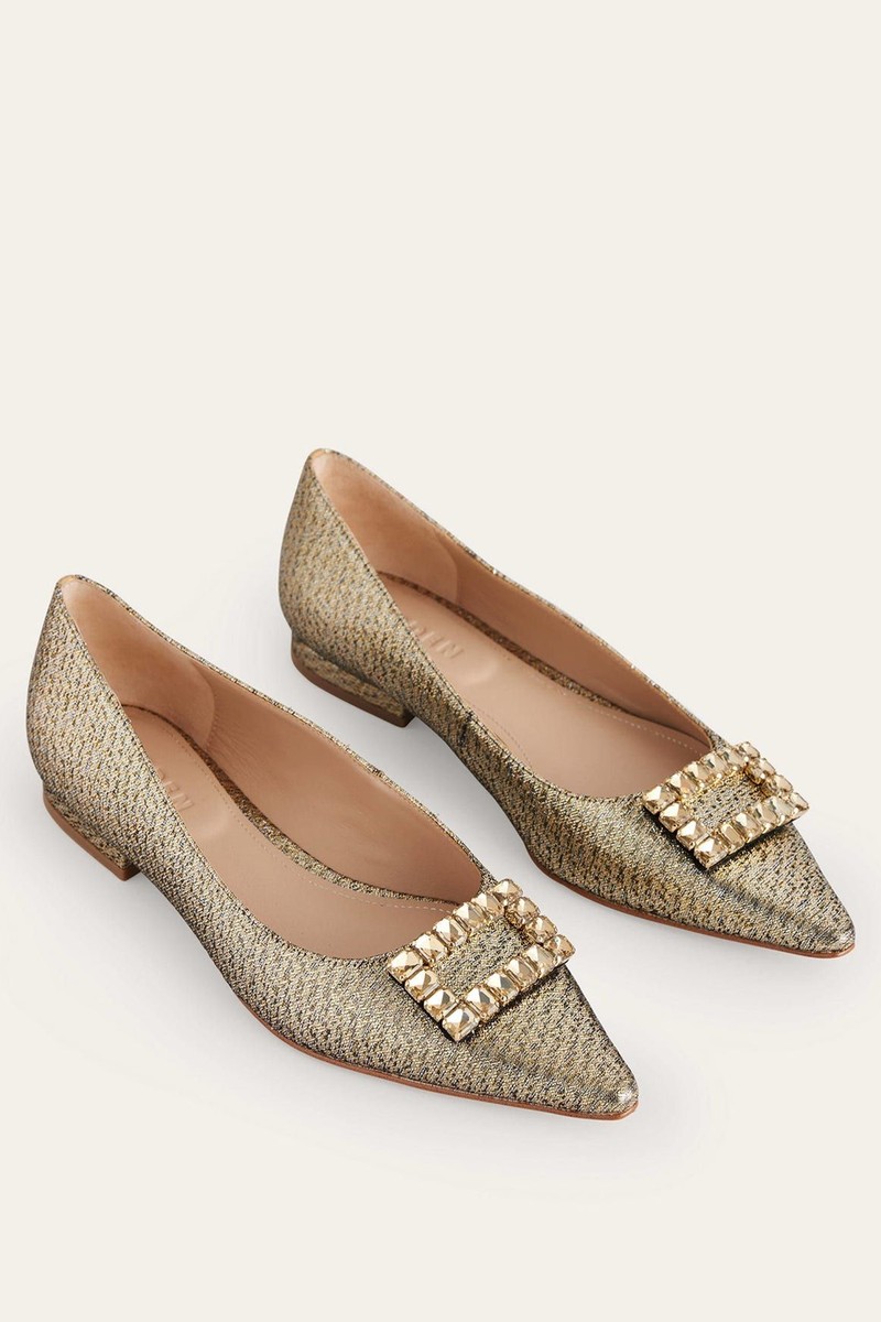 Jewelled-Buckle Flats