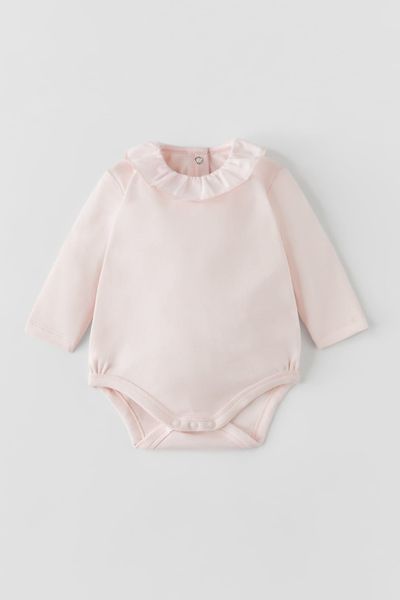 Basic Bodysuit With Ruffled Collar from Zara