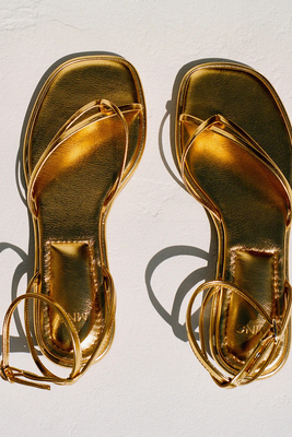 Metallic Strap Sandals  from Mango