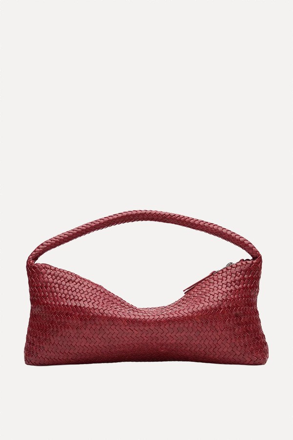  Nappa Leather Woven Croissant Bag from Massimo Dutti